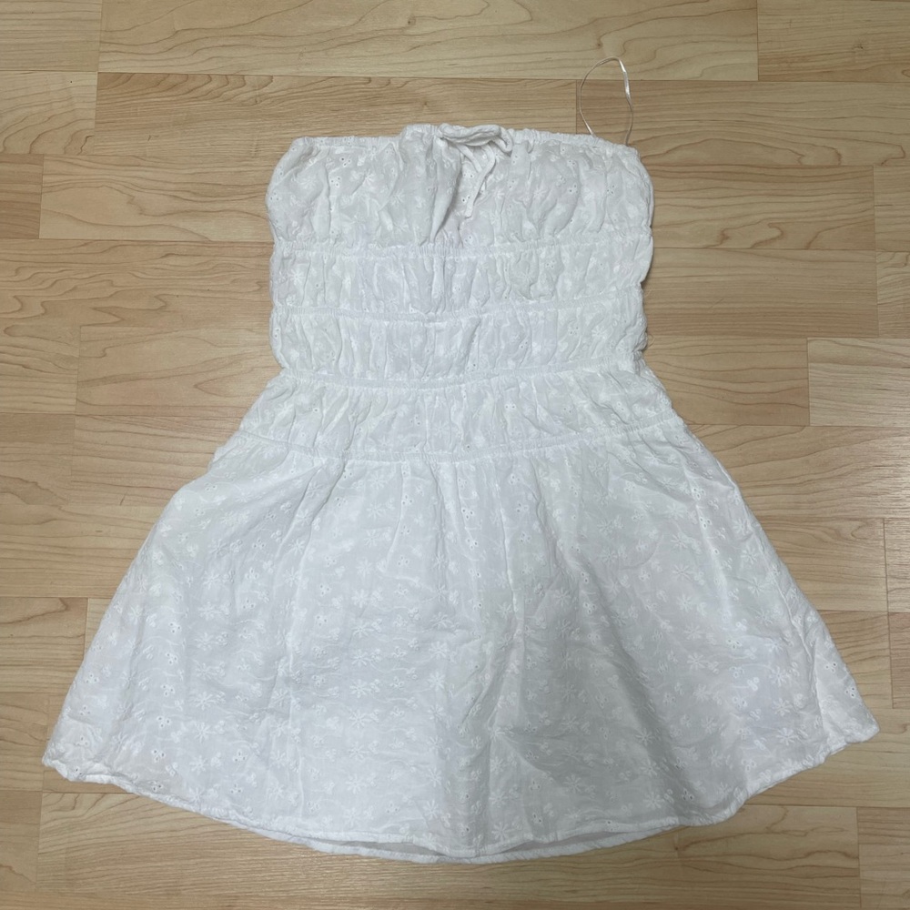 [Colorful Natalie] Strapless White Mini Dress
